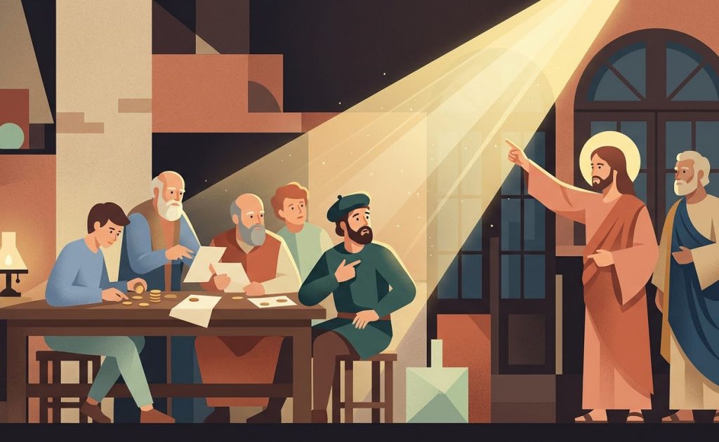 Religiöse Berufung und Engagement - Illustration prière catholique